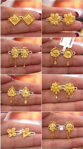 new gold earrings designs daily wear #shorts #viralshorts #shortsfeed #earrings #topsdesigns