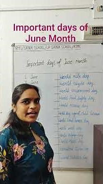 important days of June Month l all important days of june month l june month important days