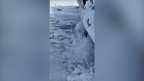 USCG cutter breaks Lake Erie ice to keep trade flowing