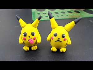 Pokémon polymer clay art, how to make pikachu with clay modelling at home