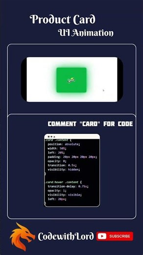 Product Card UI Animation Using HTML CSS & JavaScript | Modern Hover Card Effect