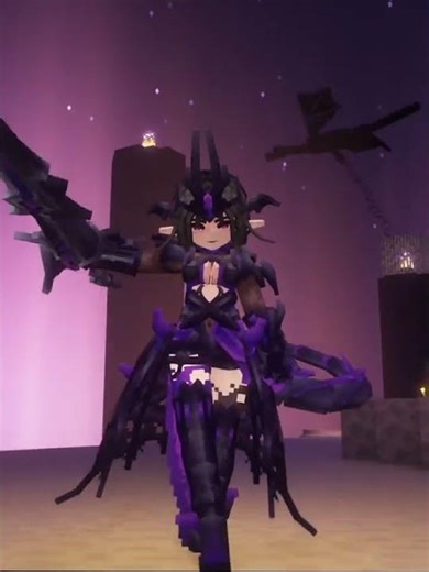 The Ender Queen is inspecting her territory. #Minecraft #EnderDragon #Girlification #Pixel