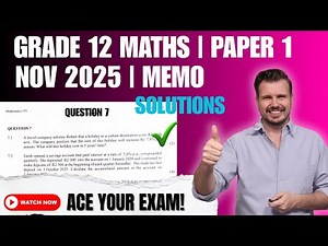 Grade 12 Maths Paper 1 November 2025 Memo | Question 7 | Financial- Balance Outstanding | Exam (NSC)