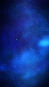 Vertical Deep Blue Galaxy Flight Background 4K Loop features a camera view flying into space with stars, particles, and clouds, coming toward the viewer in a blue atmosphere in a vertical ratio loop.