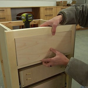 1.1M views · 8.8K reactions | An EASY Way to Attach a Drawer Front #drawerfront #woodworkingguide #howtovideo #woodworkingtips | Woodshop Diaries | Facebook