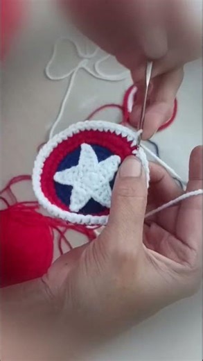 Captain America Shield Crochet Handmade Crochet Marvel Art #youtubeshorts