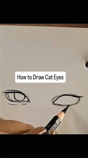 How to Draw Cat Eyes ✏️✨ (Easy & Quick) #shorts #cateyes