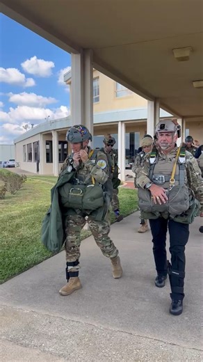 John Otter is working hard to earn his Airborne wings! Here, he's heading out with the Liberty Jump Team for his fourth jump (watch for the jumpers in blue). It takes five jumps to earn your wings, so he's scheduled to go up again tomorrow! Come see him and the rest of the team at Rose City Airfest in Tyler this weekend! | CAF Gulf Coast Wing