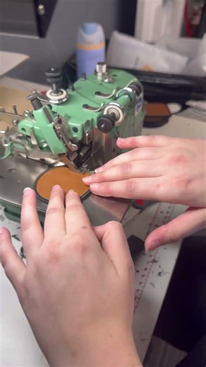 Using our new merrow machine to make some patches!! #satisfying #asmr #letsgo #hats #hatpatches #hat