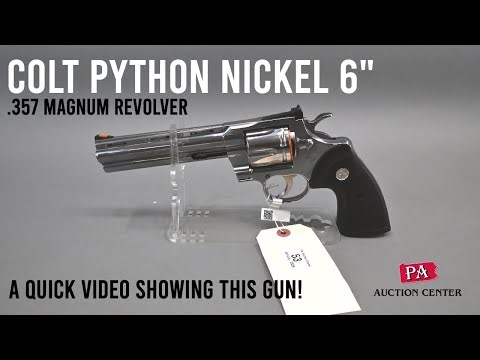 53 Colt Python .357 Magnum 6" Nickel Revolver - A Quick Video in our Photo Booth