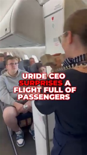 Surprise on board! Cody Ruberto, Founder & CEO of Uride, gave free rides to everyone on the plane. #uride #FreeRides #Surprise | Uride
