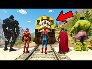 AVENGERS vs THE TRAIN in GTA 5!