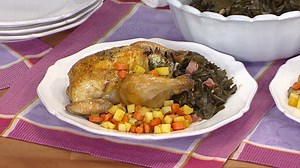 Tia Mowry makes Cornish hens and collard greens
