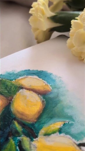 Trying Oil Pastels- Lemon Drawing *ft my cat
