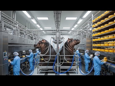 Inside Modern Hippo Cheese Factory: From Fresh Hippo Milk to Premium Cheese (Full Process)