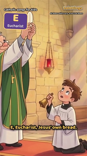 A is for Altar 🔤 The ABCs of Mass for kids | At Mass with Lucy #Shorts