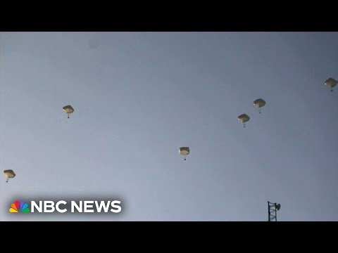 U.S. airdrops pallets of thousands of meals into Gaza