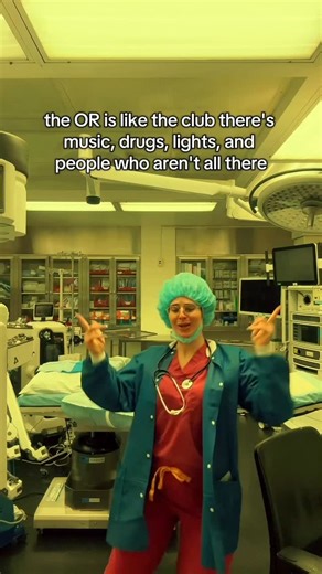 Dr. Digs DNP, CRNA| MindFULL Mug Cake on Instagram: "the OR is like the club there’s music, drugs, lights, and people who aren’t all there #anesthesia #hospitallife #nurseonduty"