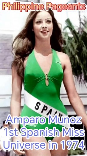 AI-THROWBACK : Amparo Munoz, the first Spanish Miss Universe winner in 1974 held for the first time in the Philippines and in Asia. She was a huge favorite during the competition and truly deserved her win. However she resigned after 6 months and surrendered both her title and crown. The responsibility was not given to her first runner-up Helen Morgan of United Kingdom who joined the Miss World 1974 later and also resigned as the winner after 4 days because she was discovered as an unwed mother