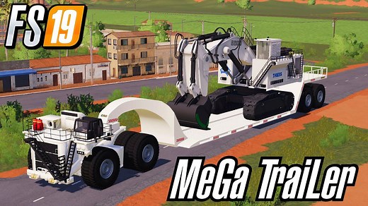 MINER'S MEGA TRAILER BIGGGEST LOW LOADER EVER V0.8 - FS19 mod - FS19.net
