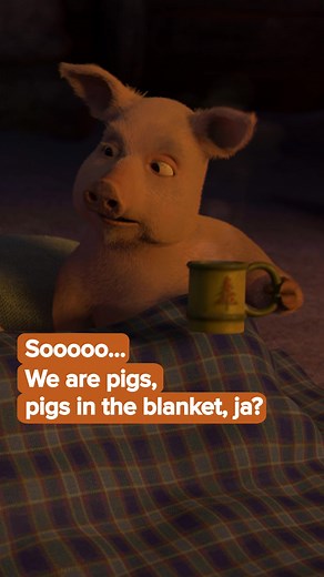 What's better than a pig in a blanket? 3, ja!? 🐷🐷🐷 #PigInABlanketDay #Shrek