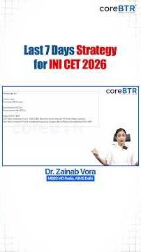 INI CET 2026 | The Only Revision Plan You Need
