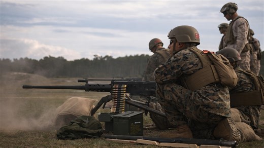 Marines qualify with M2A1 .50 cal machine gun