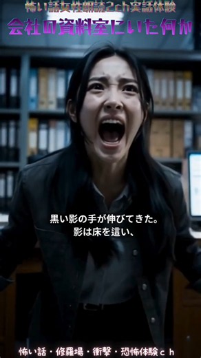 会社の資料室にいた何か,夜のオフィスで起きた最悪の出来事 背後に気配…深夜のオフィスで遭遇した黒い影/恐怖体験/ #怖い話 #実話怪談 #shorts