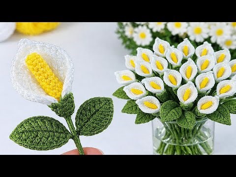 Crochet Calla Lily Flower 🤍 Easy & Elegant DIY Gift Idea