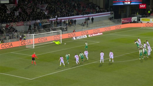 Kololli verursacht Penalty, doch Racioppi pariert den Versuch von Asp Jensen