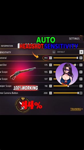 All Gun Headshot Sensitivity Setting After New OB52 Update | Free Fire Max Auto Headshot Sensitivity