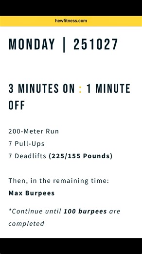𝐁𝐮𝐲 𝐢𝐧 𝟏𝟎𝟎 KB ab side bends 𝟒𝟓 𝐥𝐛𝐬 𝟐𝟎𝟎 scissors kicks 𝟏𝟎𝟎 hanging knee tucks 𝟑 MINUTES ON : 𝟏 MINUTE OFF 200-Meter 𝐑𝐨𝐰�𝟕 Pull-Ups�𝟕 Deadlifts @ 195 Lbs Then, in the remaining time:�𝐌𝐚𝐱 𝐁𝐮𝐫𝐩𝐞𝐞𝐬 until you reach 𝟏𝟎𝟎 Total rounds = 𝟖 Time : 𝟑𝟑:𝟑𝟏 𝐇𝐄𝐖 𝐖𝐄𝐋𝐋𝐈𝐍𝐆𝐓𝐎𝐍 Calum Scott HEW Fitness - Wellington | Jeremy Blum
