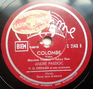 André Pasdoc - Colombe / Deux Sous D'Amour