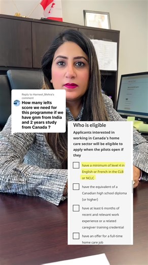 Replying to @Harneet_Mehra #rcicdinkiverma #bwcimmigration #iccrc #ielts #nannyprogram #homesupportworker #2025 #canada🇨🇦