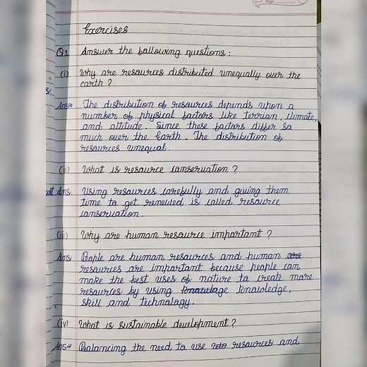 Class 8 geography ch-1 resources notes and question answer