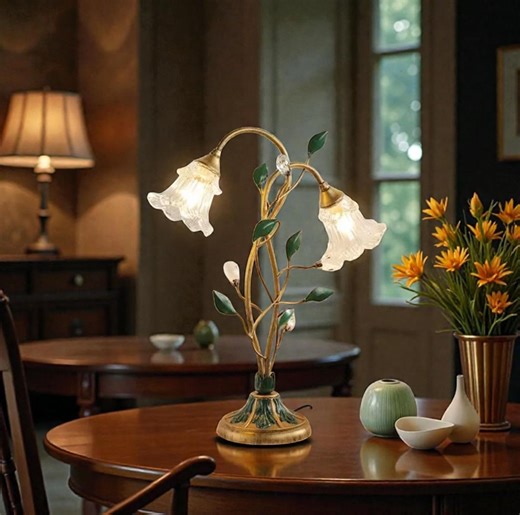 Retro Flower Table Lamp, French Pastoral Bedside Night Light - Etsy Australia