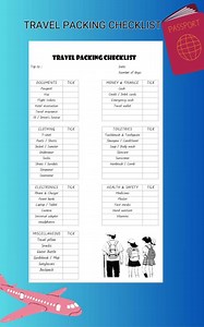 Travel Packing Checklist Printable: Minimalist PDF, Excel File (digital Download) - Etsy UK
