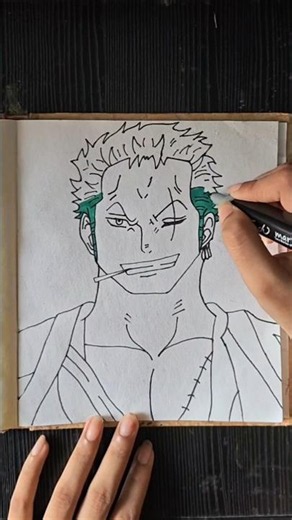 Roronoa Zoro Drawing Step by Step | #onepiece #shorts #zoro #drawing #animedrawing