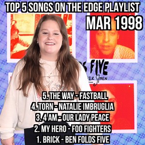 We had a surprising song in the #1 spot on this day 25 years ago - check it out as Kolter, Meredith and MK count down our 5 most played songs this week in 1998. | 102.1 the Edge