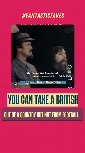 IWTKQuiz by Sai Ganesh on Instagram: "💥”Communist Quiz” is a Monty Python sketch parodying a typical British quiz with absurd trivia questions. Hosted by Eric Idle, the participants include Karl Marx, Vladimir Lenin, Che Guevara, and Mao Zedong failing to answer random English football trivia that only the Brits care about. FuQ: Have you felt like Karl Marx at a quiz? Let us know in comment below 👇 #quizzinghistory #iwtk #iwtkquiz #funfacts #montypythonquiz"
