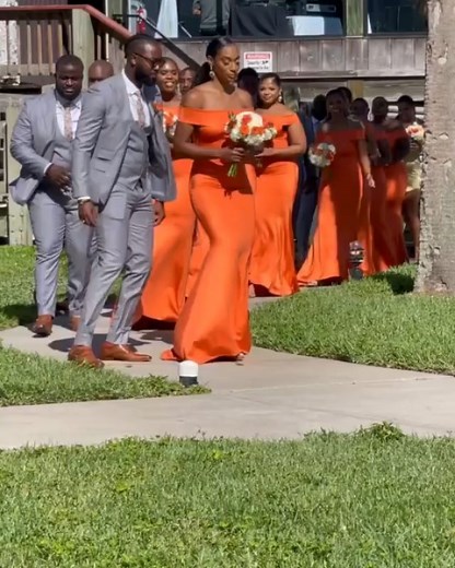 My Afro Caribbean Wedding & Events | 🇭🇹🇯🇲 Make way for the #solelyus groomsmen and bridesquad. Don't they all look 👌🏾🧡🤍🧡🤍🧡🤍🔥 Congrats!! Issa #Haitian 🇭🇹🇯🇲 #Jamaican wedding.... | Instagram