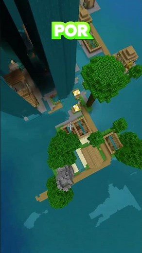 Floating Ship Above a Village in Minecraft!