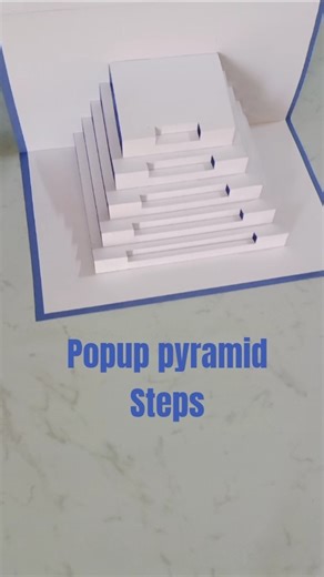 Popup Multiple Steps Pyramid 🔺 Easy Paper Craft#art#craft#youtubeshorts