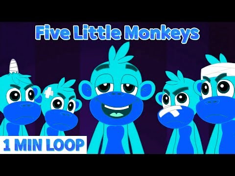[1 MIN LOOP] Five Silly Monkeys Jump & Play 🐵🎶 3D Animal Animation Nursery Rhyme Remix @FinnyRhymes