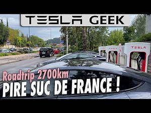 The WORST supercharger in France, don't go there! & 2700 km in a 2021 Tesla Model 3 Long Range