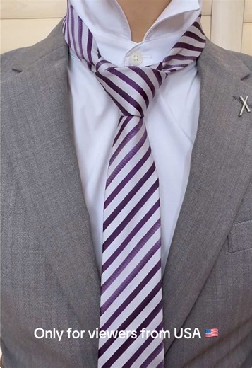 Elevate your business fit with this purple & gray stripe tie. Master the Half Windsor knot in 15s — no fancy skills needed. Perfect for boardrooms, client meetings, or any professional event. #ZONFAZtie #businessattire #stripetie #halfwindsor #amricanstyle