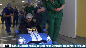 100K views · 3.3K reactions |  Depuis quelques jours, l'hôpital Nord de Marseille propose de véritables petits bolides aux enfants pour se rendre au bloc opératoire. Une façon insolite et efficace de réduire le stress des jeunes patients avant l'intervention.  Retrouvez l'intégralité du 18:18 ➡ sur.laprovence.com/1jJD | La Provence | Facebook