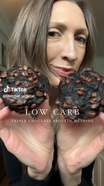 Low Carb Triple Chocolate Protein Muffins Recipe