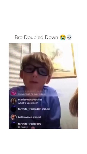 Meme on Instagram: "Bro really tried to apologize by repeating the exact same mistake 😭💀 This viral video features a young boy named Steven who became an internet sensation for all the wrong reasons. The clip is a mashup of two different moments: the first shows him on a live stream aggressively responding to a commenter with racial slurs and insults, while being scolded by someone off-camera (presumably his sister) to stop. The second half, which is the source of the “doubled do