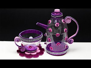 DIY Beautiful Tea Flask & Cup making Idea Using Plastic Bottle | Kreative Crafts